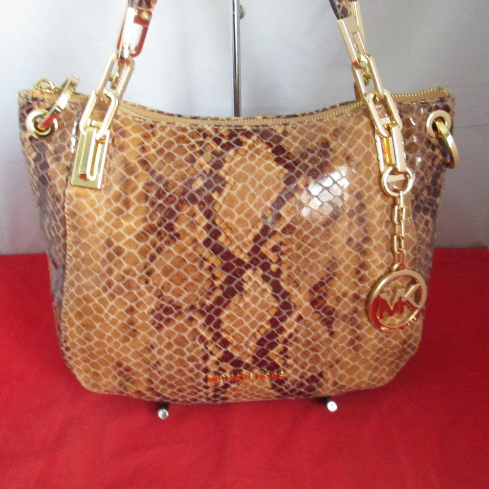 Michael Kors Brooke Medium Embossed Python Leathe… - image 8